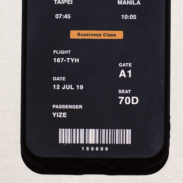 【カスタマイズ】システムチケット付き携帯電話ケースiphoneケース白黒2色縦・横 8枚目の画像