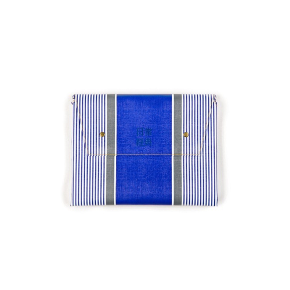 Flat Piece Plus Blue Stripes | 經典多用途包 藍灰條紋 第2張的照片