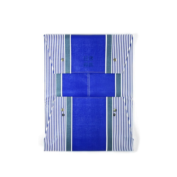 Flat Piece Plus Blue Stripes | 經典多用途包 藍灰條紋 第4張的照片