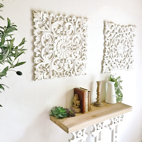 □フランス アンティーク調 クラシカル ホワイトシャビー ウッド