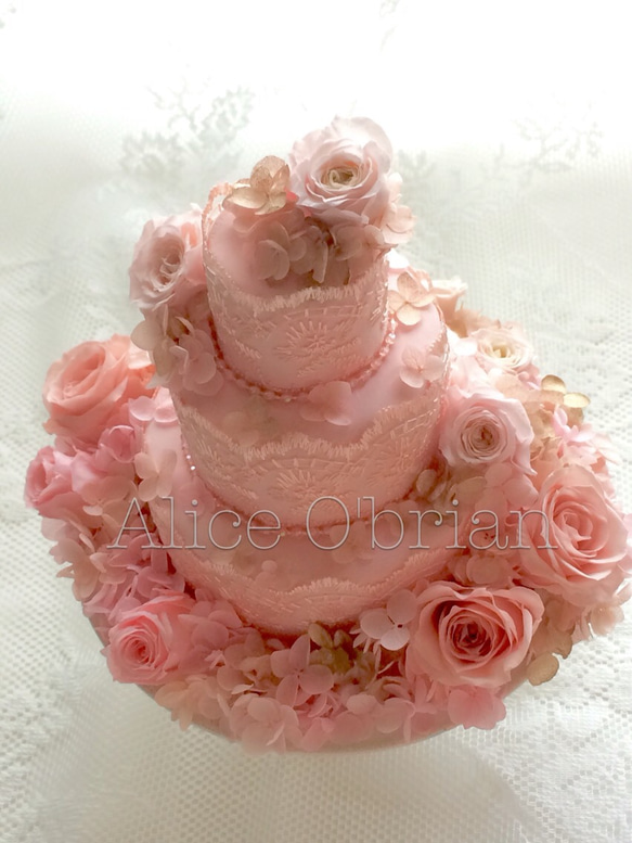 ♡ウェディングケーキウェルカムオブジェ〜Antoinette〜♡リングピローにも♡ 1枚目の画像