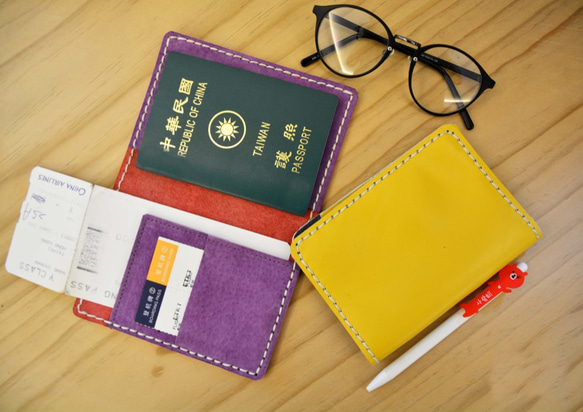 蘑菇詩人皮革手作 ─ 護照夾 。(護照包,證件夾,機票旅行多功能卡套,卡片夾,皮革卡套) 第5張的照片