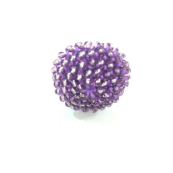 ビーズ編みの指輪 紫 1枚目の画像