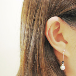 ▎moonacy．施華洛世奇水晶珍珠耳環 第5張的照片
