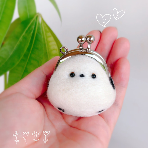 受注製作》ちびシマエナガちゃんの がま口 コインケース 小物入れ