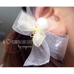 ＊再再販＊W ♡ ribbon ear cuff 4枚目の画像