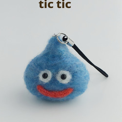 モコモコスライムのストラップ 羊毛フェルト その他携帯アクセサリー