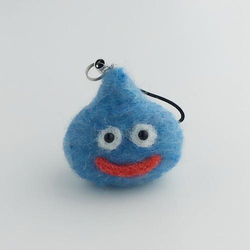 モコモコスライムのストラップ 羊毛フェルト その他携帯アクセサリー
