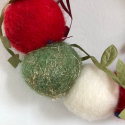 モコモコクリスマスリース　羊毛フェルト 3枚目の画像