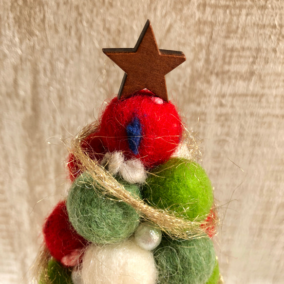 BIGなモコモコクリスマスツリー　羊毛フェルト 4枚目の画像