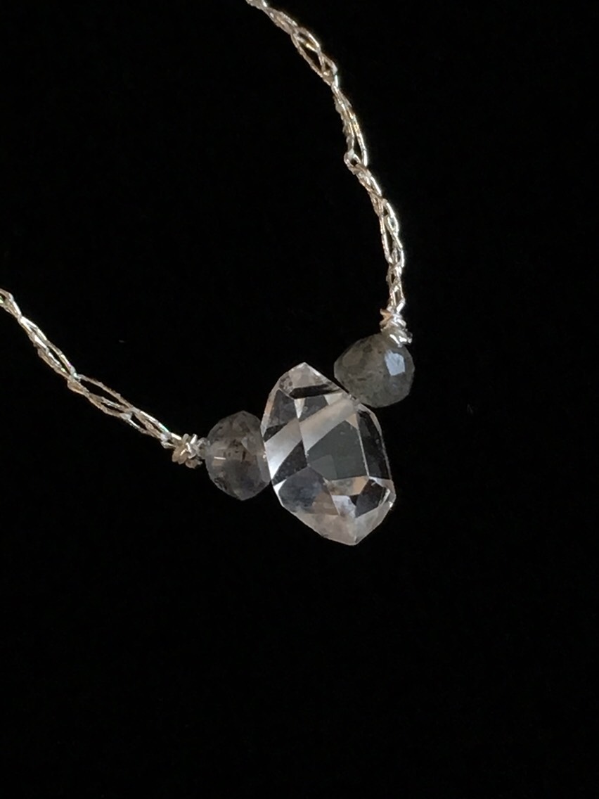 裂け谷のネックレス＊ハーキマーダイヤモンド＋ラブラドライト