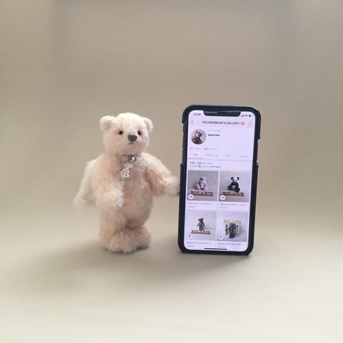 手のひらサイズのテディベア（エンジェル） ぬいぐるみ POLARIS BEAR