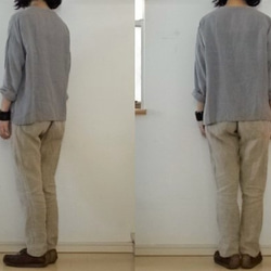 【受注制作】麻ベージュ/極厚リネン　ゆるりパンツ 3枚目の画像