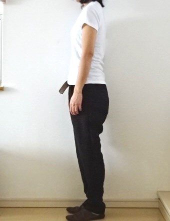 【受注制作】黒　綾織り40リネン　ゆるりパンツ