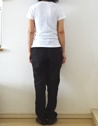 【受注制作】黒　綾織り40リネン　ゆるりパンツ