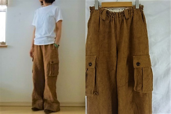 wafu リネン　カーゴパンツ　S wafu】【リネンソロテックス】パンツ好きが惚れ込む! 魔法仕掛け