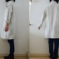 【K様専用ページ】グレー/リネン帆布 すっきりコート 3枚目の画像