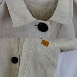 【K様専用ページ】グレー/リネン帆布 すっきりコート 4枚目の画像