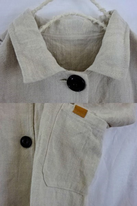 【K様専用ページ】グレー/リネン帆布 すっきりコート 4枚目の画像