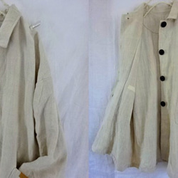 【K様専用ページ】グレー/リネン帆布 すっきりコート 5枚目の画像