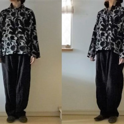 【受注制作】ゴブラン織り　丸襟ショートジャケットコート(総裏) 2枚目の画像