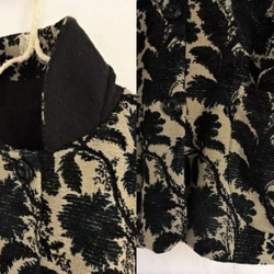 【受注制作】ゴブラン織り　丸襟ショートジャケットコート(総裏) 4枚目の画像