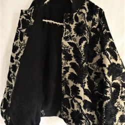 【受注制作】ゴブラン織り　丸襟ショートジャケットコート(総裏) 5枚目の画像