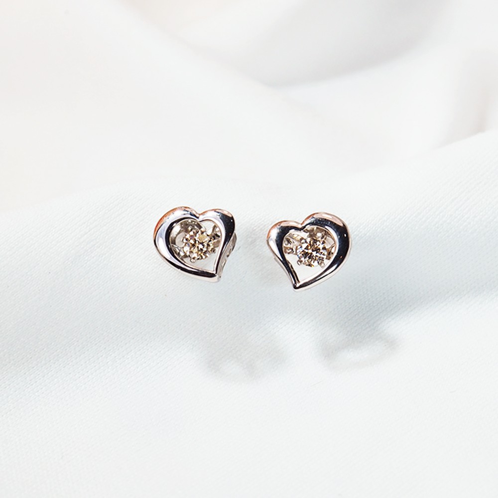 ||ドキドキ||シェイキングダイヤモンド18Kゴールドイヤリング