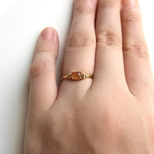 サンストーンのリング オーバルカボション・カット 指輪・リング  