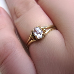 ハーキマーダイヤモンドのリング　ラフカット 5枚目の画像