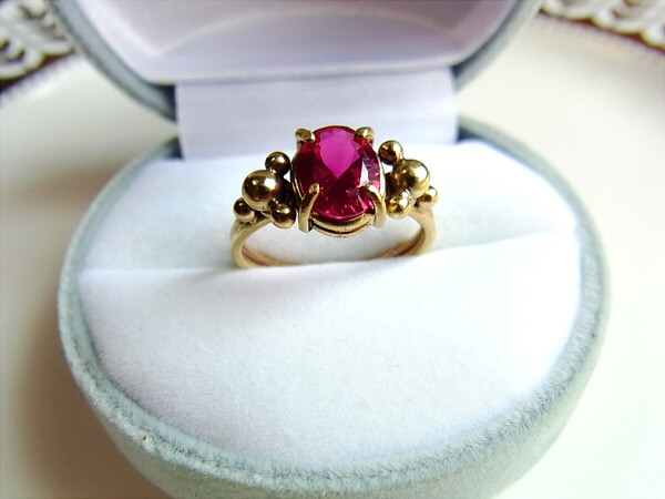 遺品整理 指輪 ルビー風 18K R*様 遺品整理 18K サファイア ルビー リング