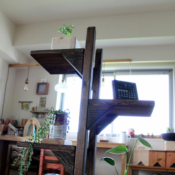 樹木のようなディスプレイシェルフ 棚板の高さを自由にセットできる木製（無垢材）オーディオラック１R4タイプ （TS670-P25-2C）注文後製作 BC2039182705(15640円)