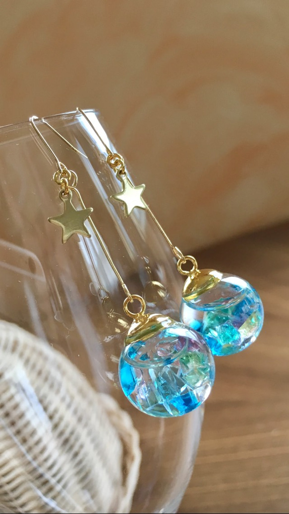 ピアス 虹色 7色 カラフル レインボー ライブ ハーバリウム コンサート 