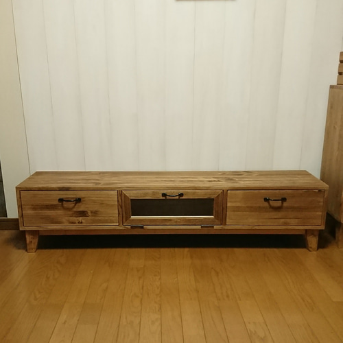 TVボード w 150㎝タイプ】1500*350*h350 パイン無垢集成材 ☆お