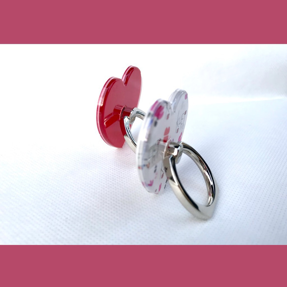 スマホリング リング ハート ピンク 赤 リップ LIP くちびる 唇 ケース カバー 人気 かわいい 可愛い 3枚目の画像