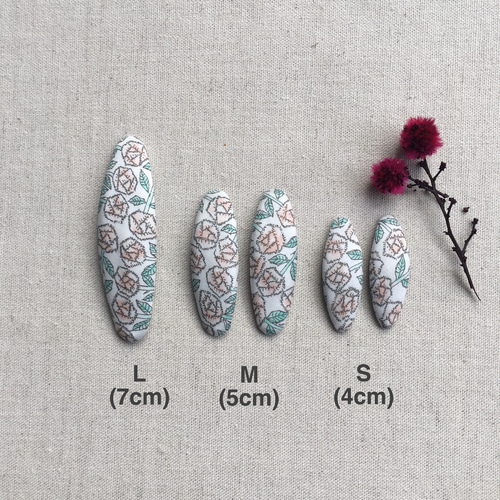 リバティ パッチン留め＊スリーピングローズ/サーモンピンク＊ミナ  