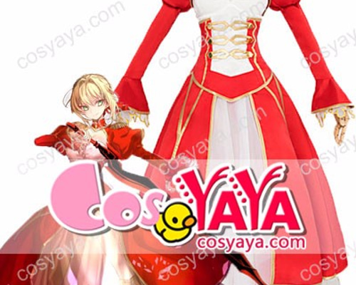 Fate/EXTRA Last ネロコスプレ赤セイバーメイド服 ウィッグ付き Fate/EXTRA Last ネロコスプレ赤セイバーメイド服 ウィッグ付き