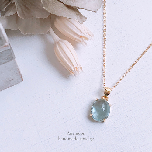 宝石質スカイブルートパーズAAA 10×8mm 14kgf製ネックレス】約40cm 11