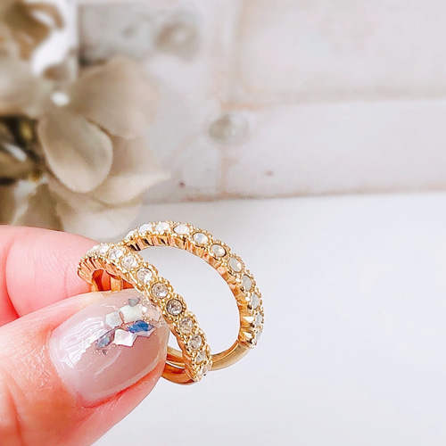 m0808　スワロフスキー Swarovski Freckle リング Matrix リング, ホワイト, ローズゴールドトーン・プレー