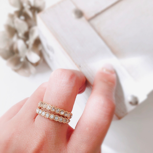 11号　スワロフスキー　マーキス　ハーフエタニティ　ピンクゴールド 11号 スワロフスキー マーキス ハーフエタニティ ピンクゴールド