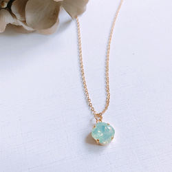 Swarovski necklace スワロフスキーネックレス 約40cmオフスクエア (クリソライトオパール) 8枚目の画像