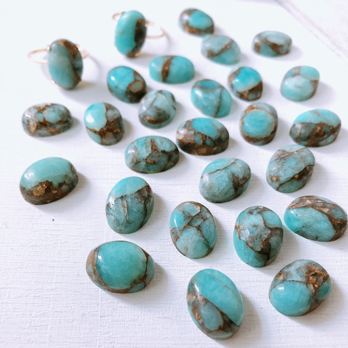 夏色！ラピスラズリとアマゾナイトカルサイトコッパーの14kgf ロングピアス 夏色！ラピスラズリとアマゾナイトカルサイトコッパーの14kgf