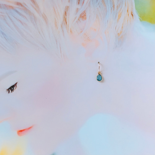 桃色の雲◆希少✧スイスブルートパーズ フープピアス✧トリリアントカット 桃色の雲◇希少✧スイスブルートパーズ フープピアス