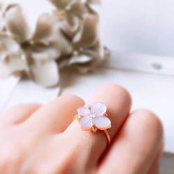 最後一個！！ ︎粉紅貝殼花 silver925 金戒指 10mm 尺寸 13 第4張的照片