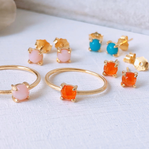 新春価格♡シェルムーン✕ピンクカラーオパール　14kgfピアス 0_8c49a58db4a9a45bb703a1def74f
