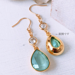 クリスタルミントグリーン  jewel drop pierce/earring 7枚目の画像