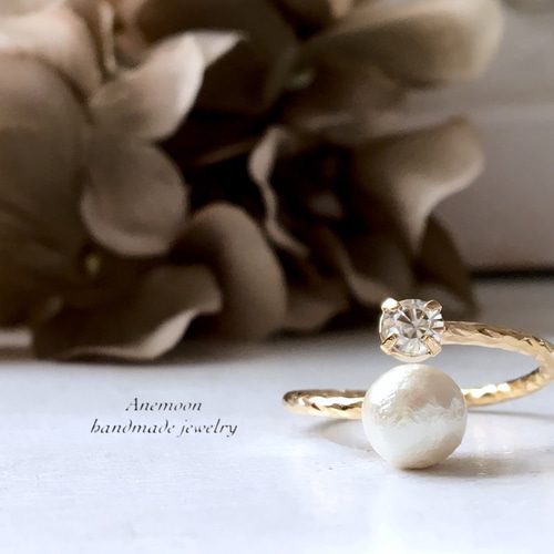 8mmコットンパールエレガントリング】 約11号 指輪・リング