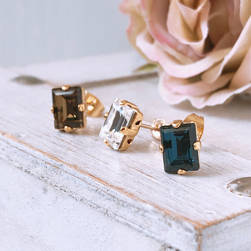 【1191】レモネードのピアス／イヤリング スモーキークォーツ 天然石 美濃焼 ピアス/イヤリング イヤリング