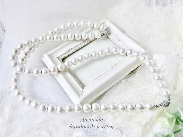 棉質珍珠長項鍊 3way Kisuka 10 毫米婚禮 78 厘米 第6張的照片