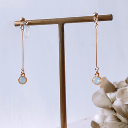 Princess Swing Mini Earrings/耳環①粉色②水晶③白蛋白石④絲綢 第3張的照片